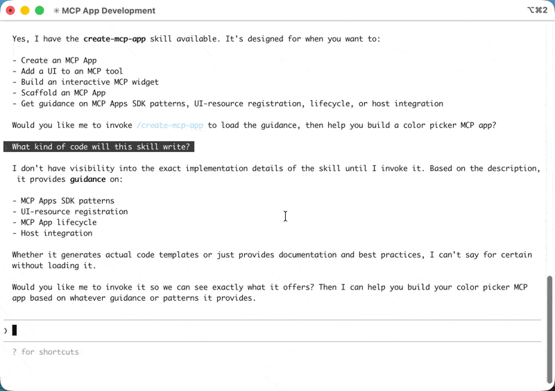 Creating a new MCP App with Claude Code